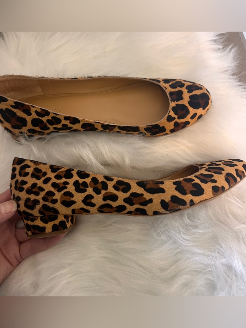 J. CREW Calf Hair Leopard Print Flat Low Heel 7.5 - Picture 1 of 6